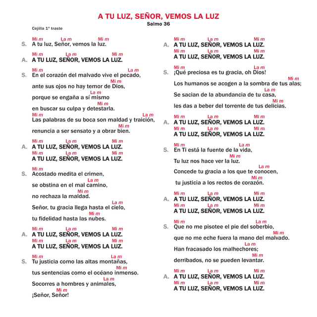 A tu luz, Señor, vemos la luz