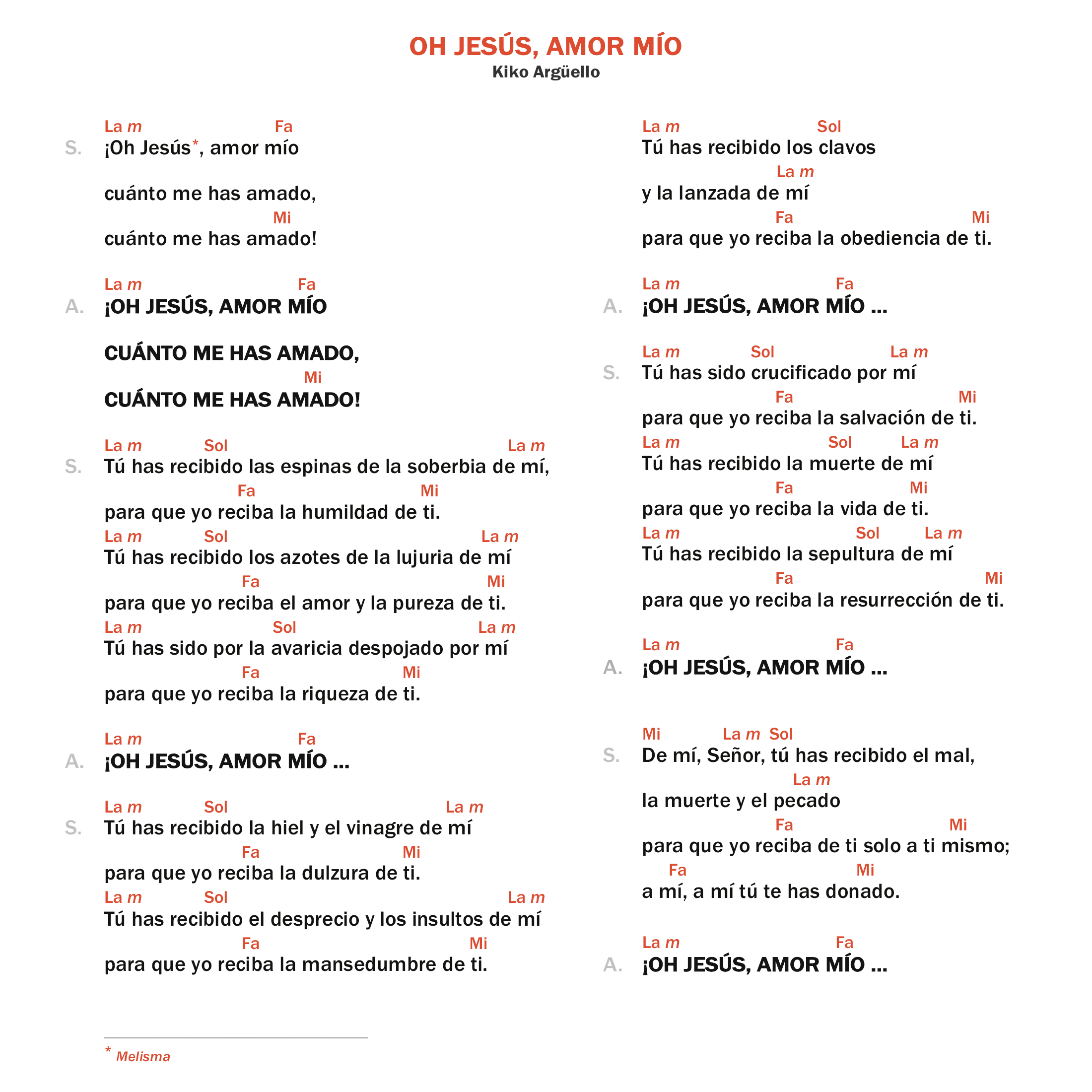 Oh Jesús, amor mío