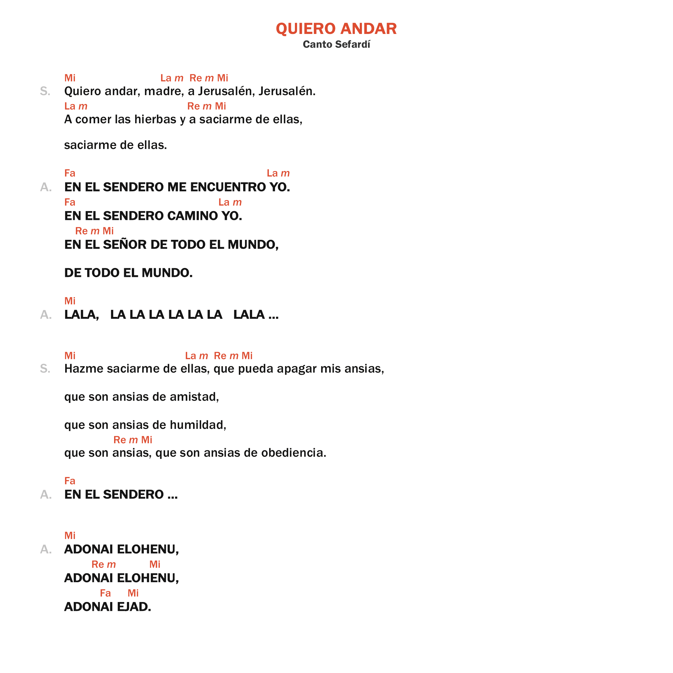 Quiero andar, madre, a Jerusalén