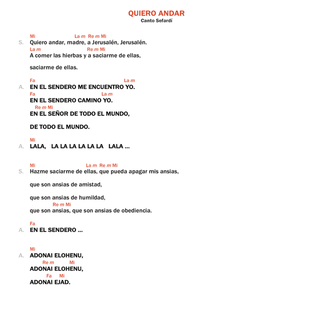 Quiero andar, madre, a Jerusalén