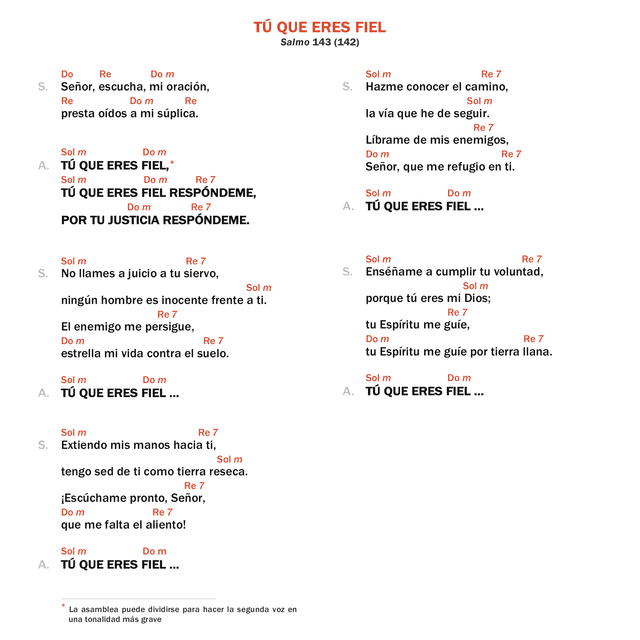 Tú que eres fiel