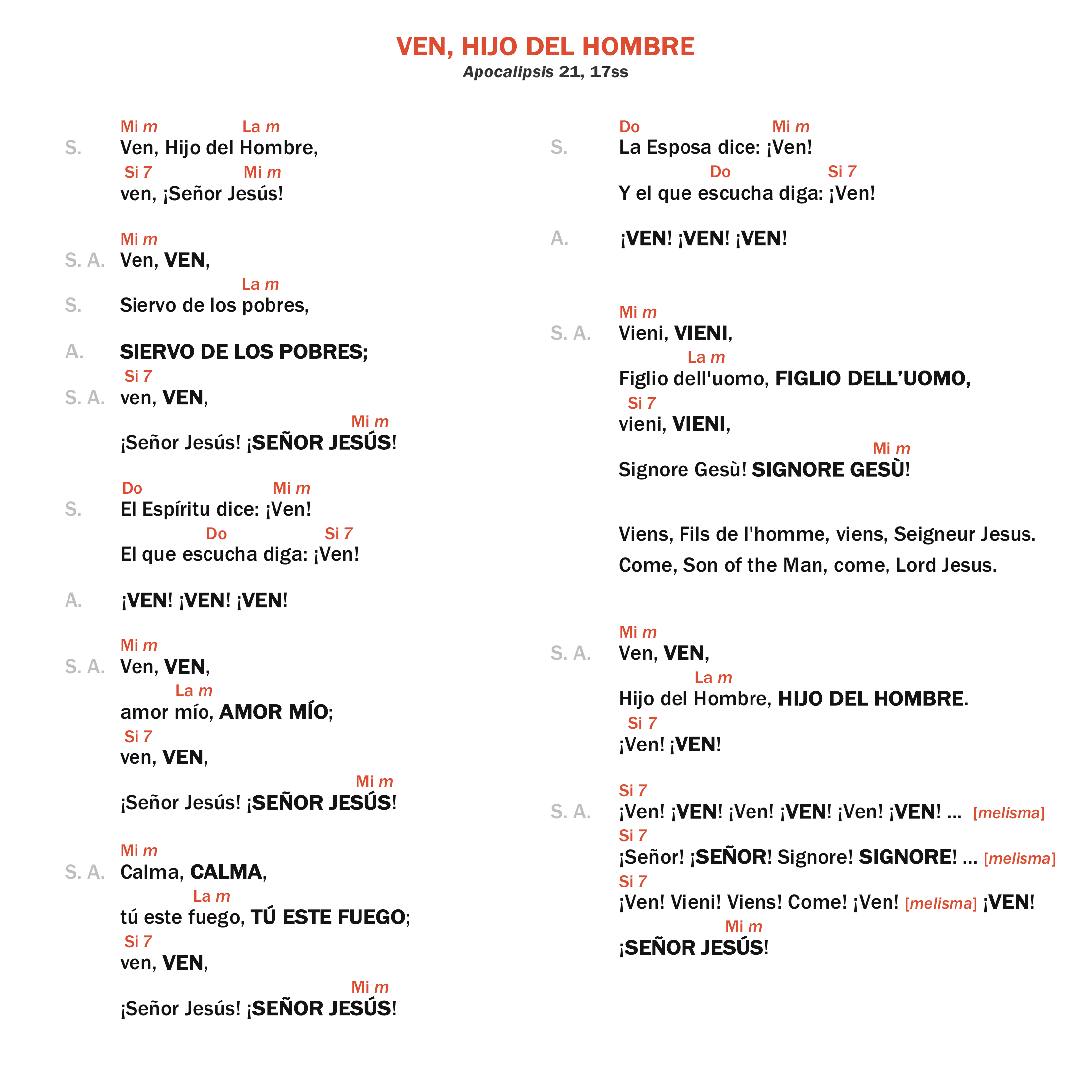 Ven, Hijo del hombre