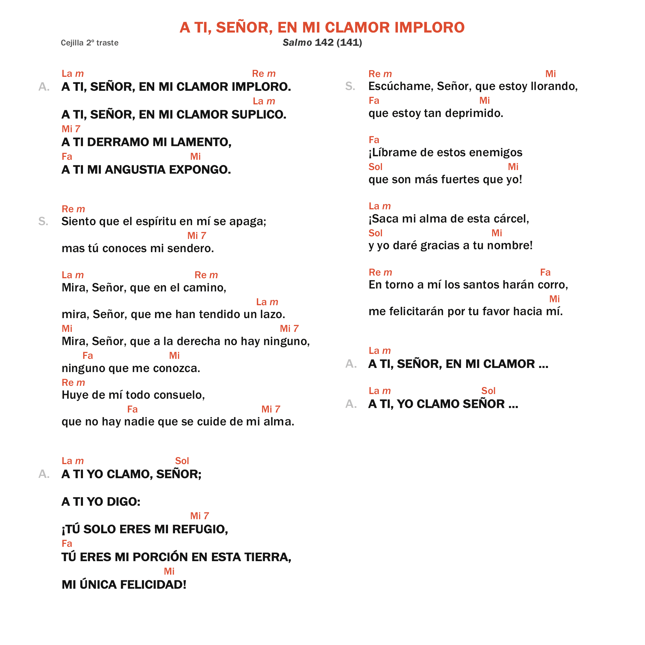 A ti, Señor, en mi clamor imploro