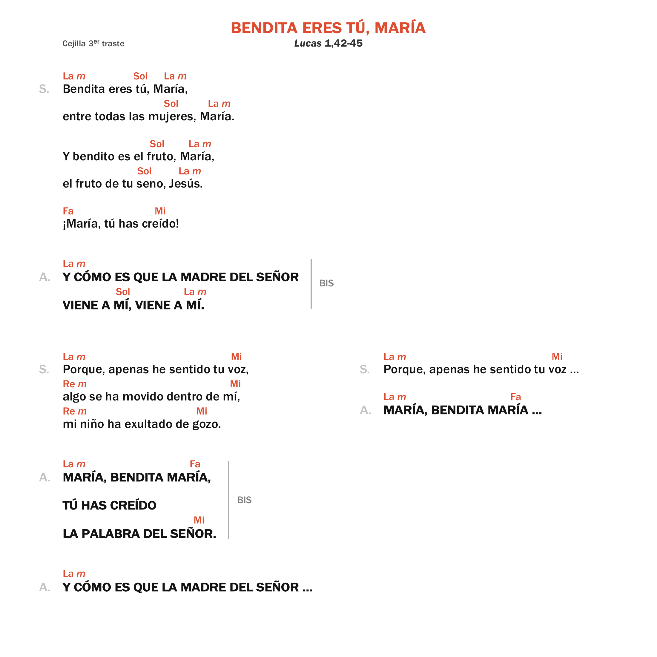 Bendita eres tú, María