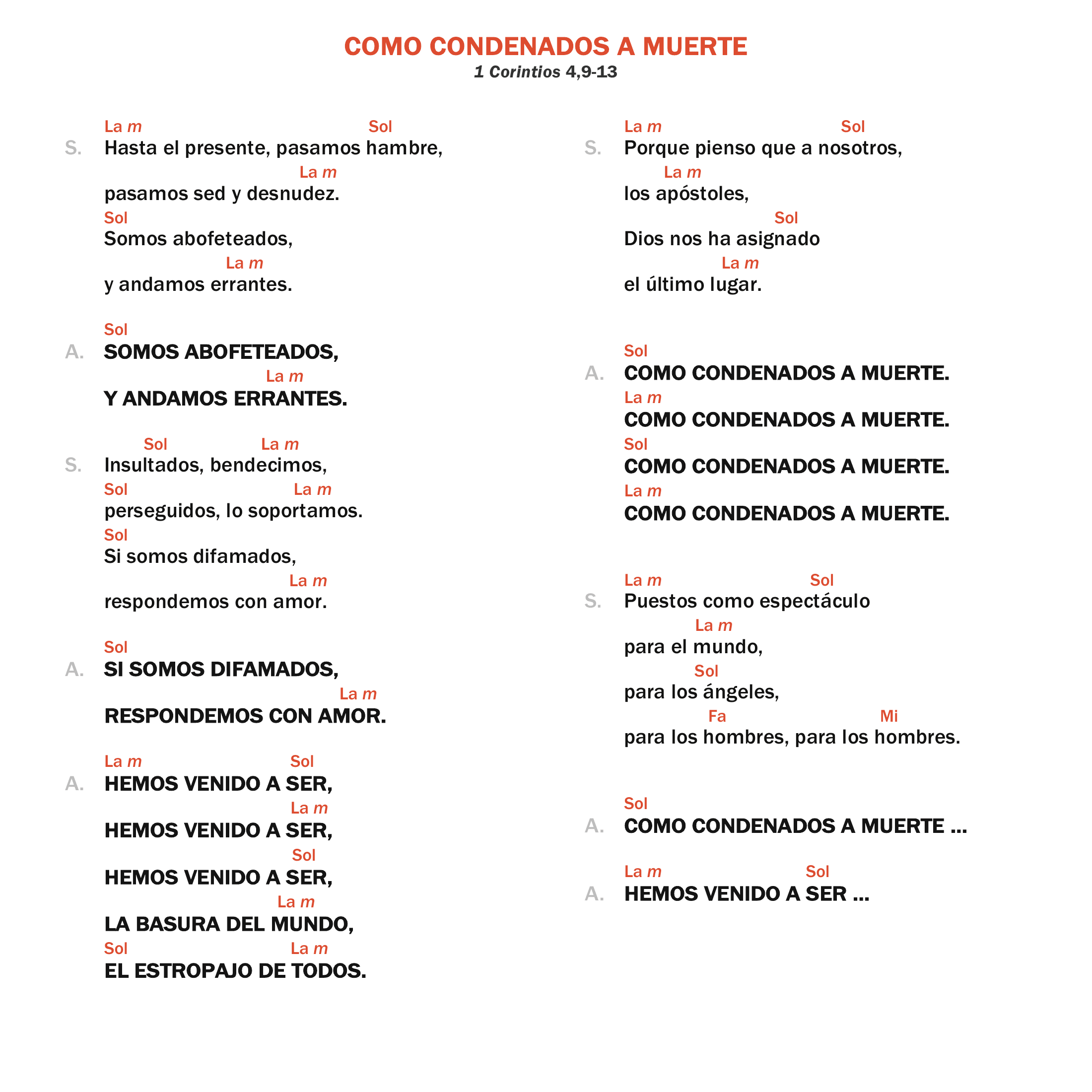 Como condenados a muerte