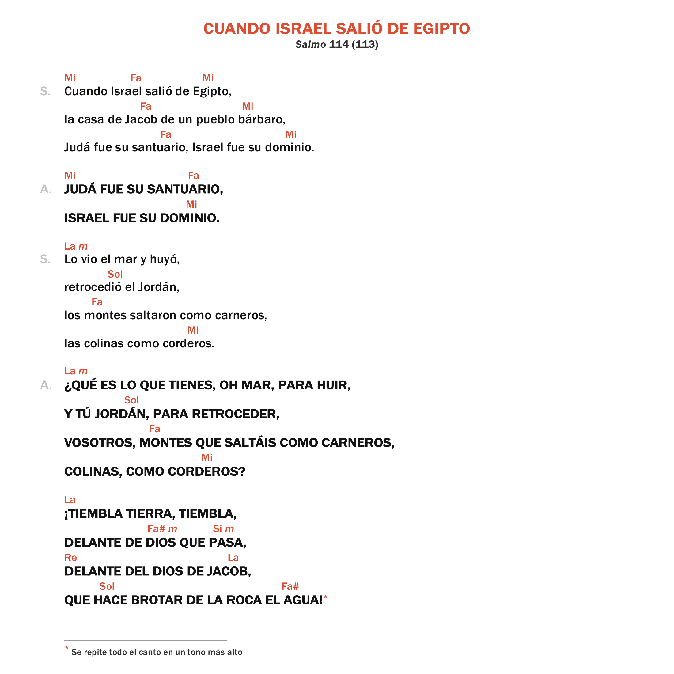 Cuando Israel salió de Egipto