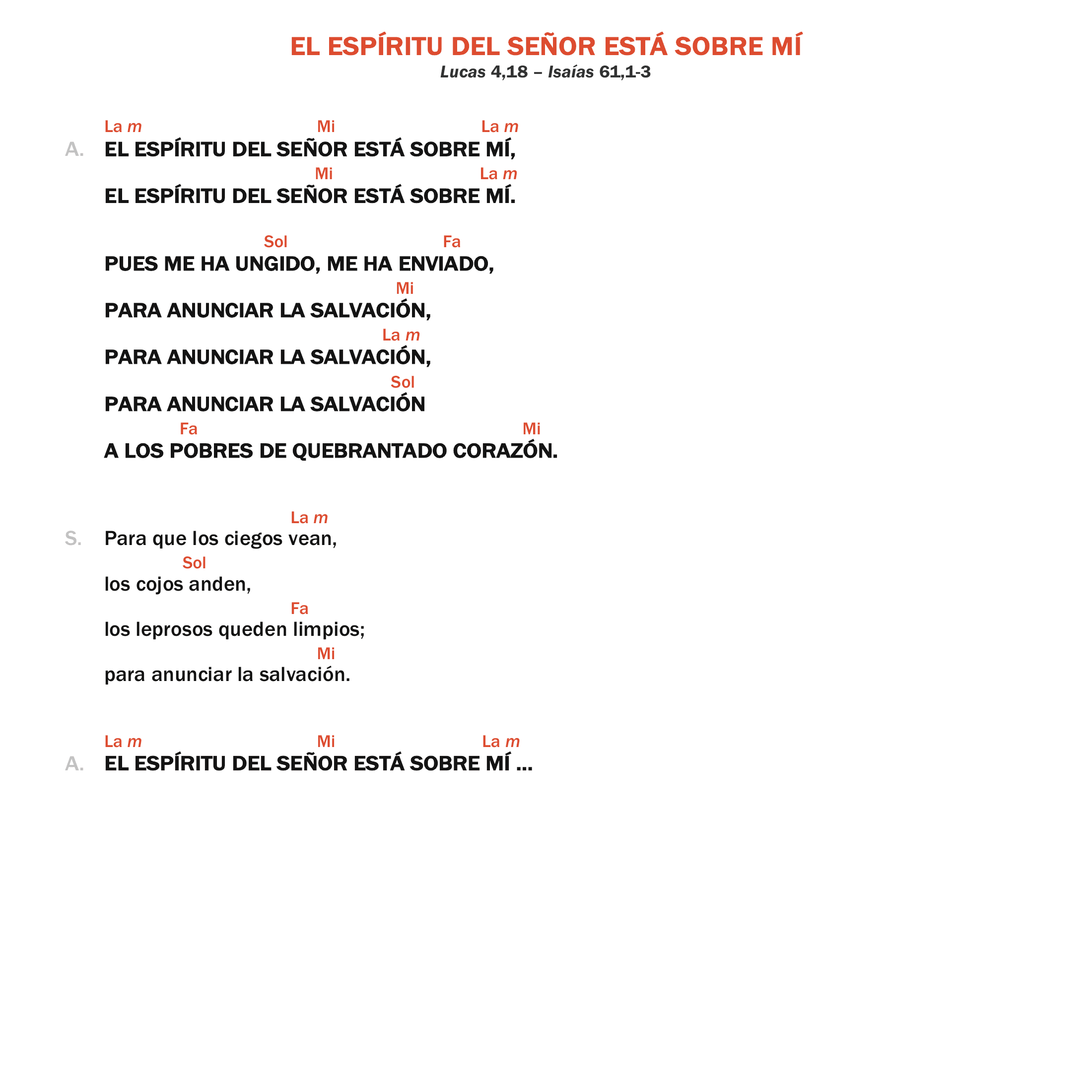 El Espíritu del Señor esta sobre mí