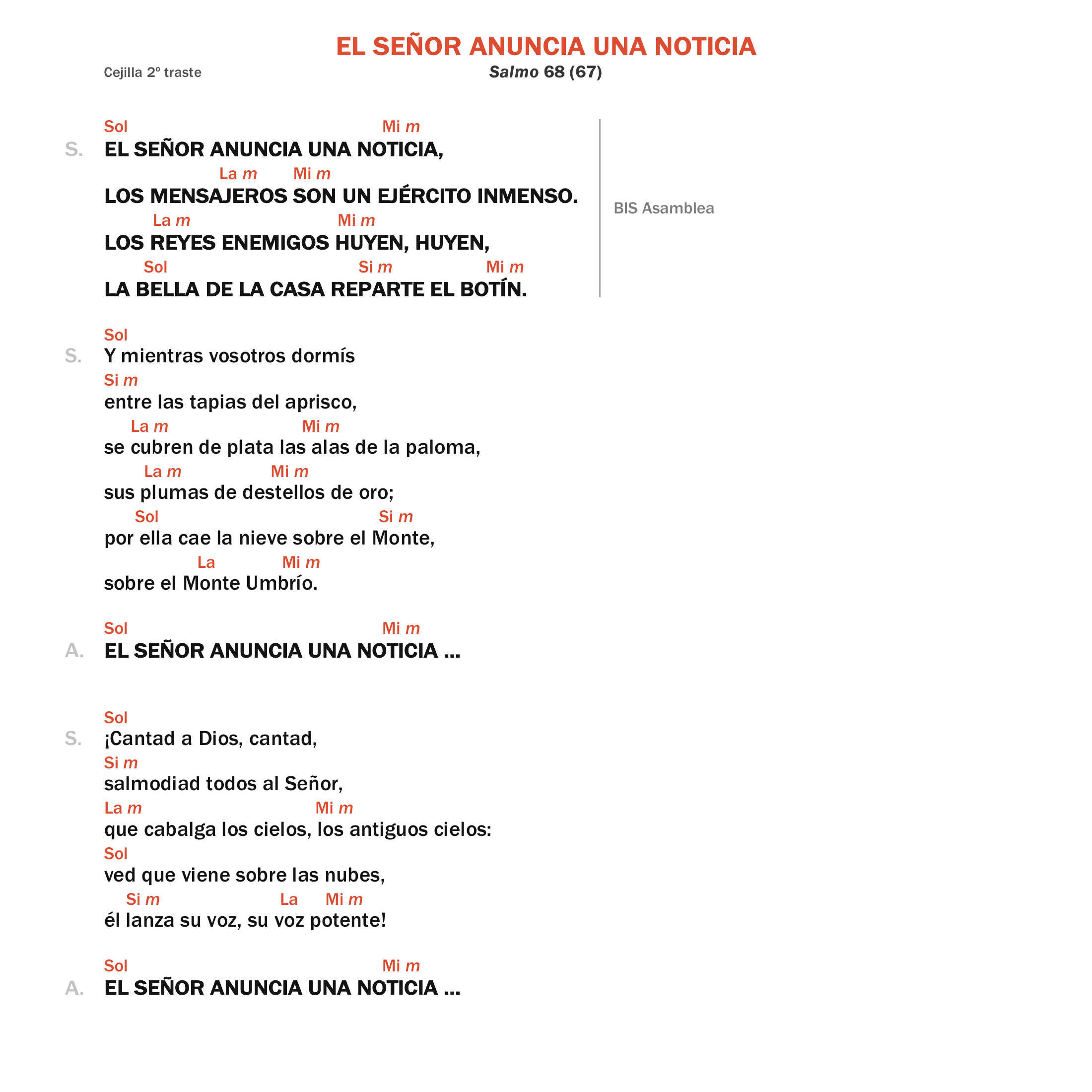 El Señor anuncia una noticia