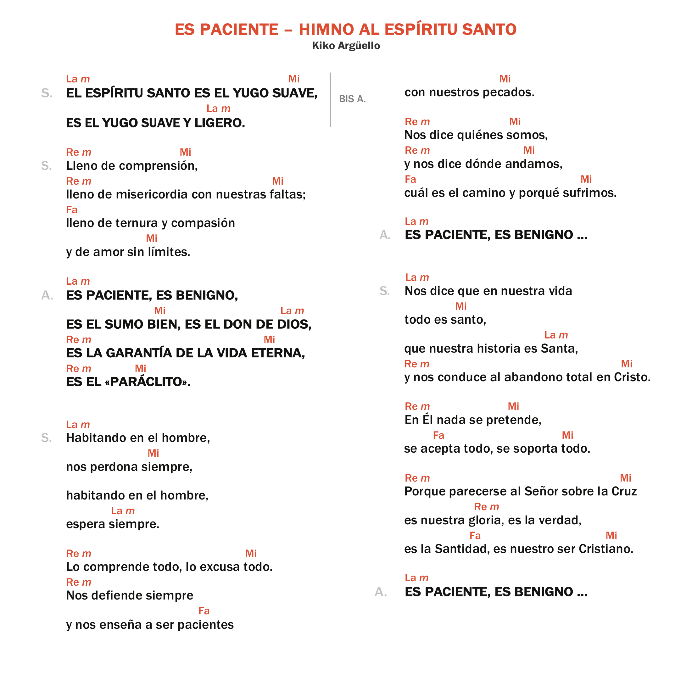 Es paciente - Himno al Espíritu Santo