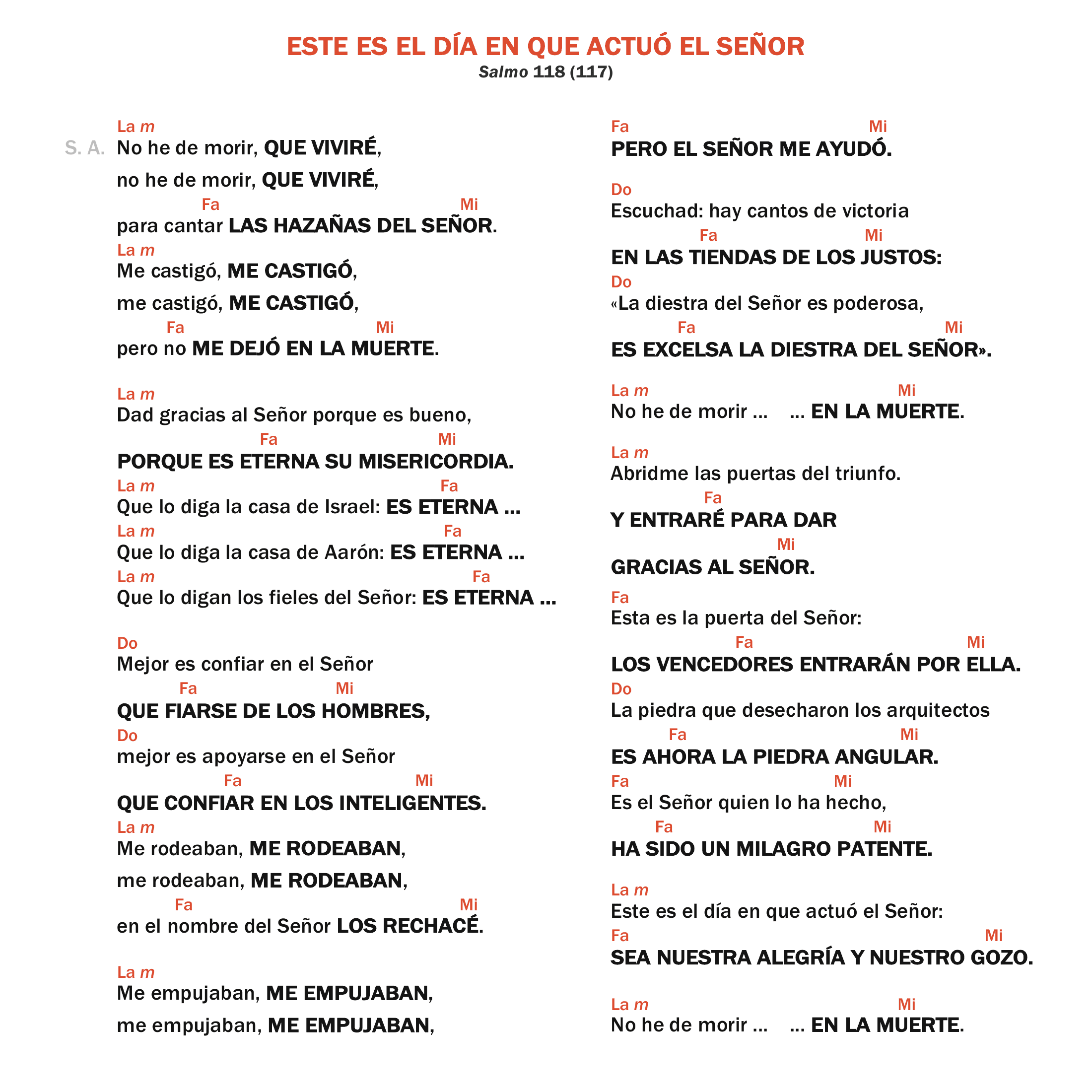 Este es el día en que actuó el Señor