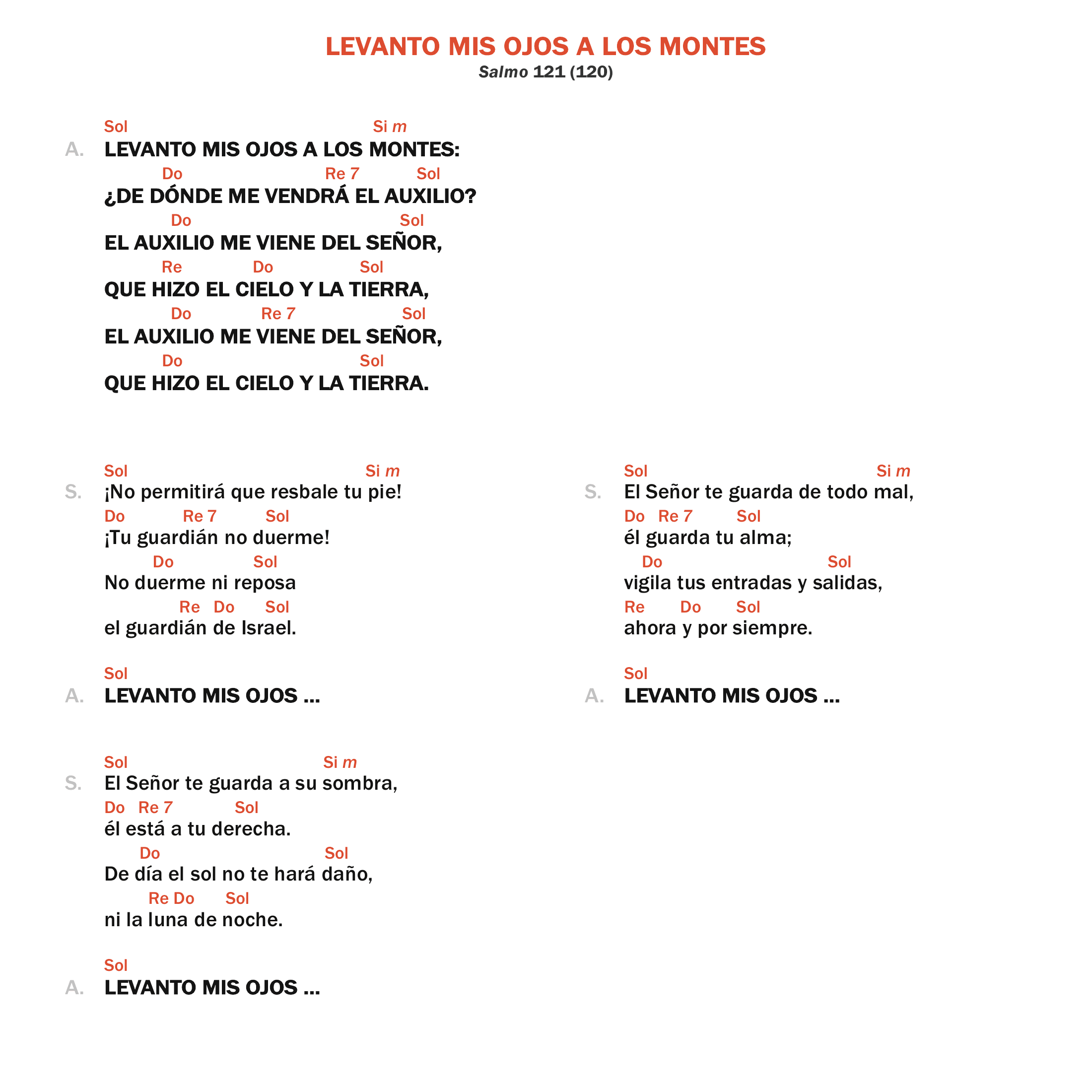 Levanto mis ojos a los montes