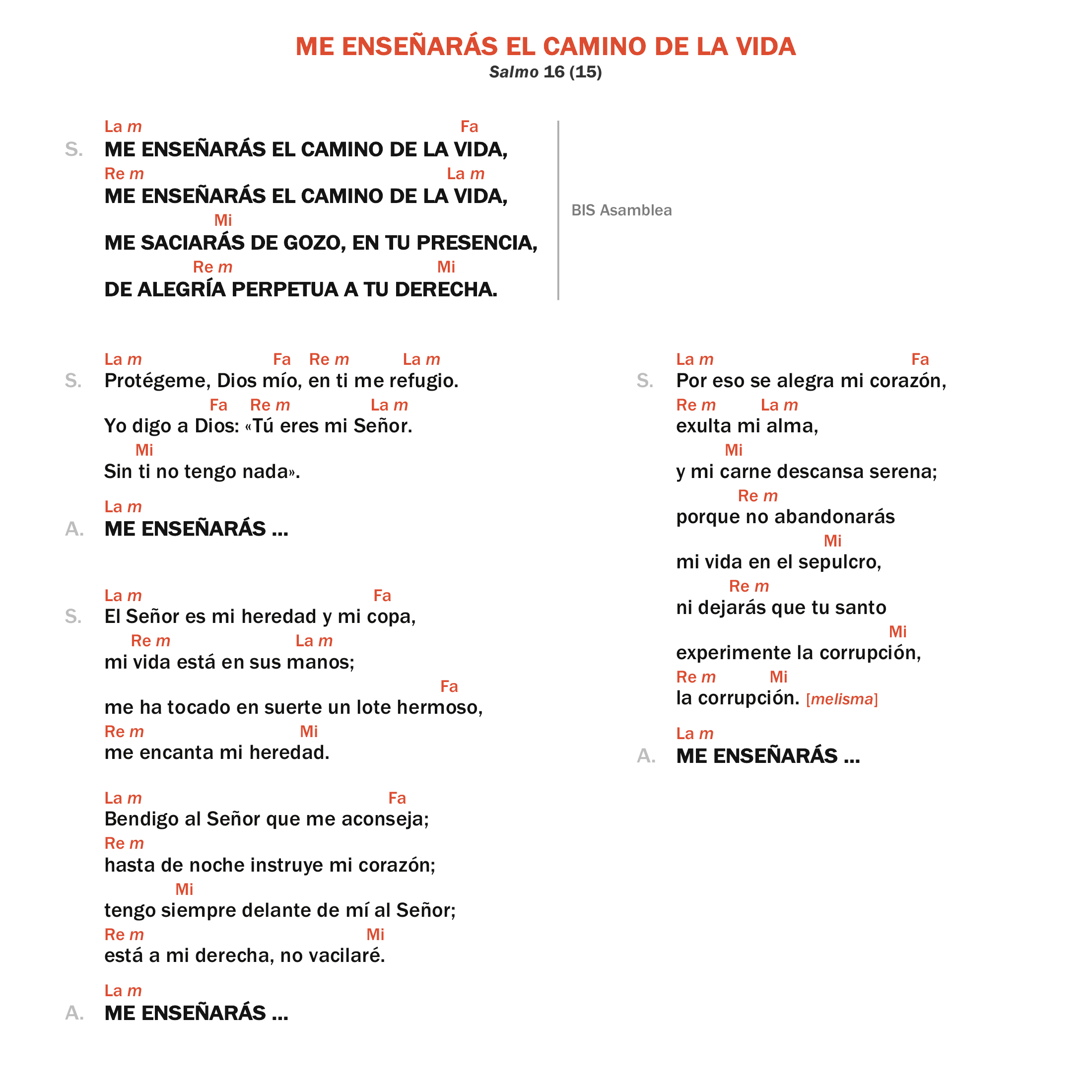 Me enseñarás el camino de la vida