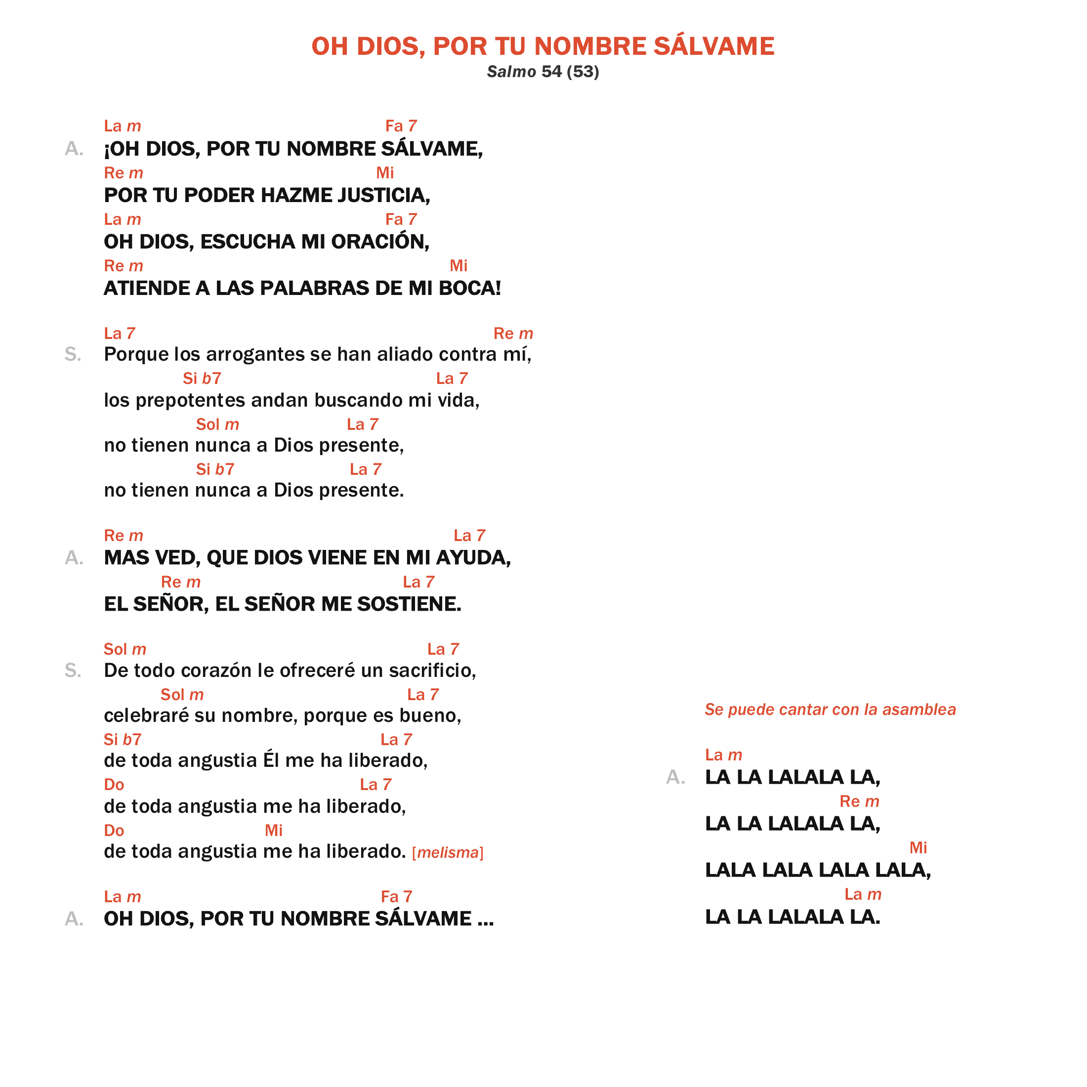 Oh Dios, por tu nombre sálvame