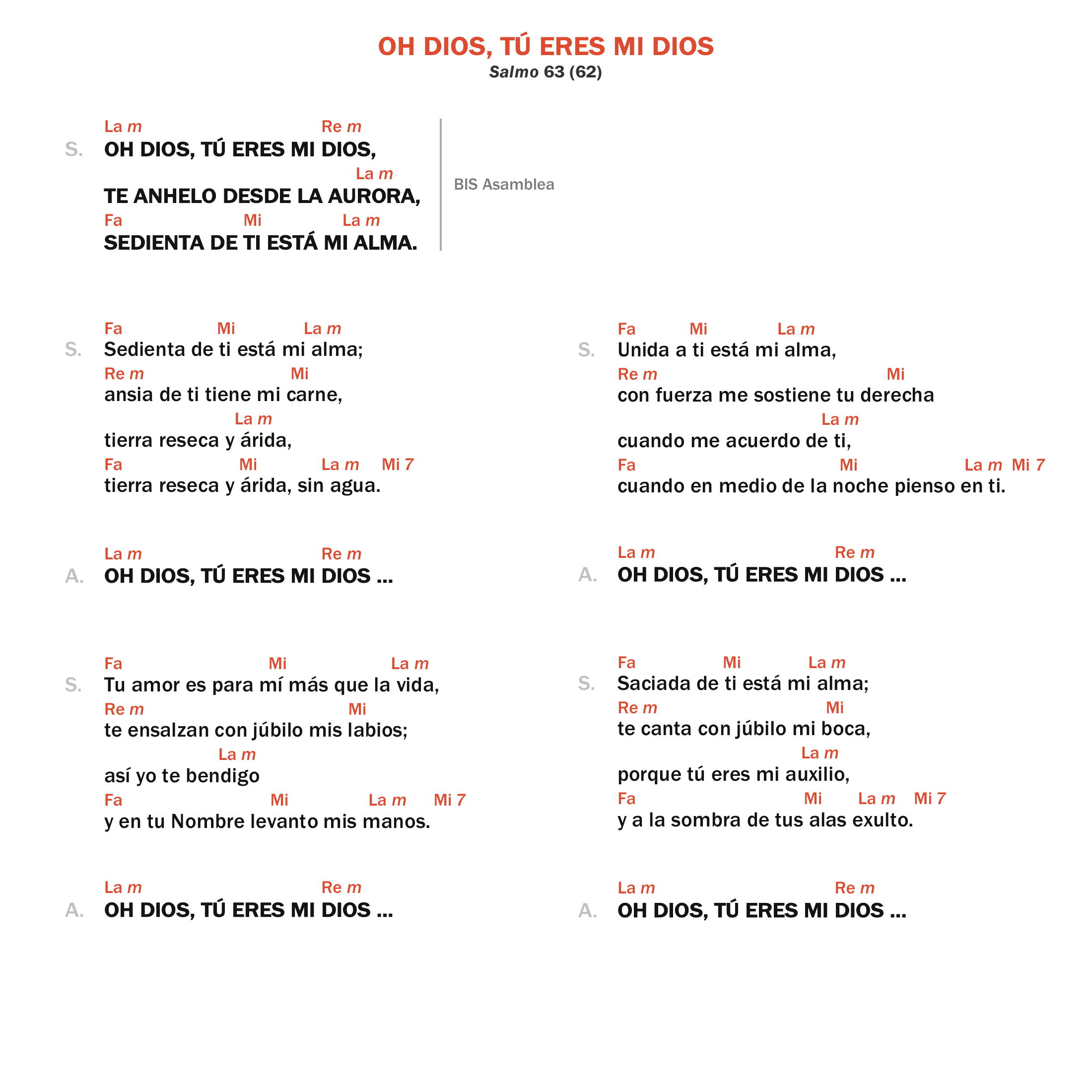 Oh Dios, tú eres mi Dios