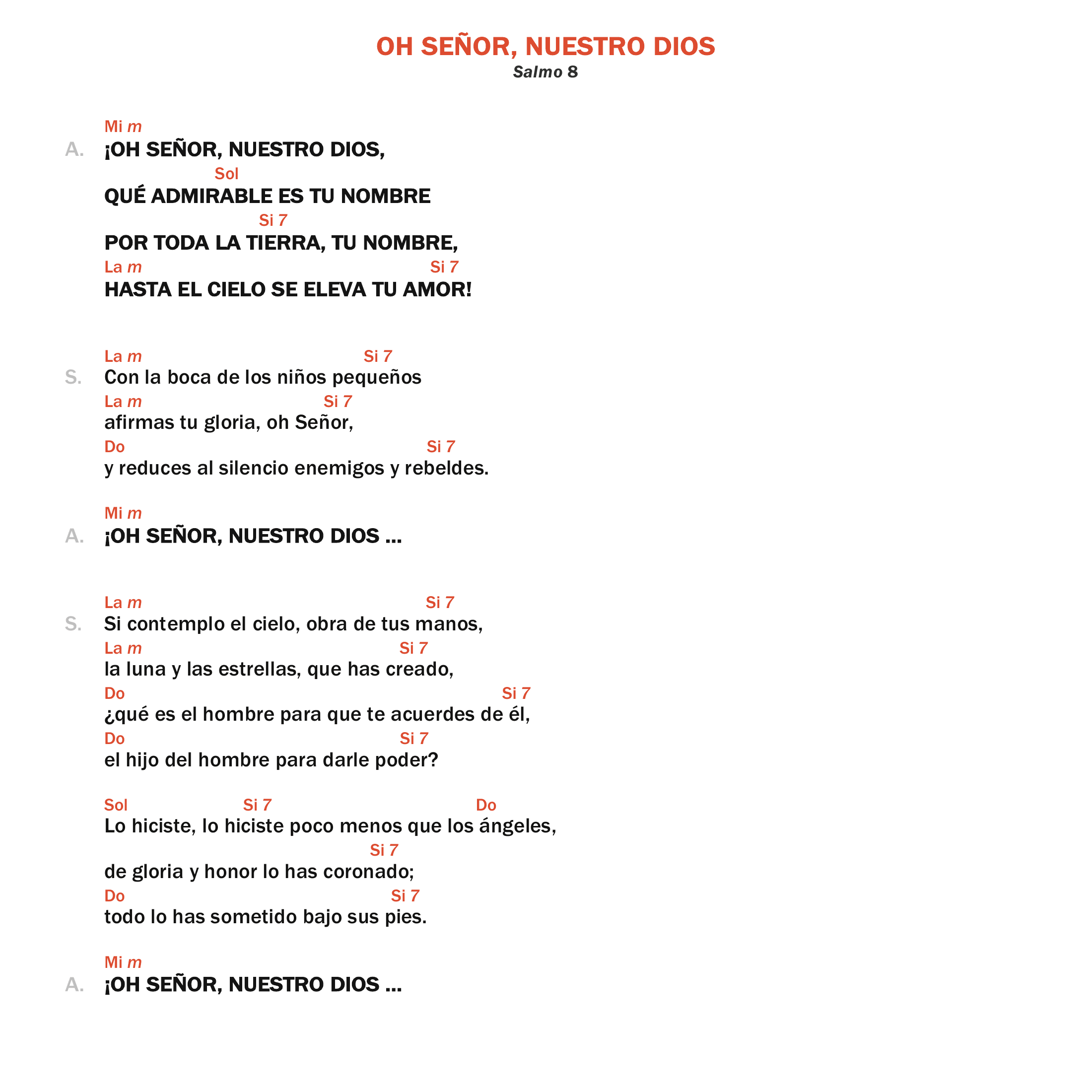 Oh Señor, nuestro Dios