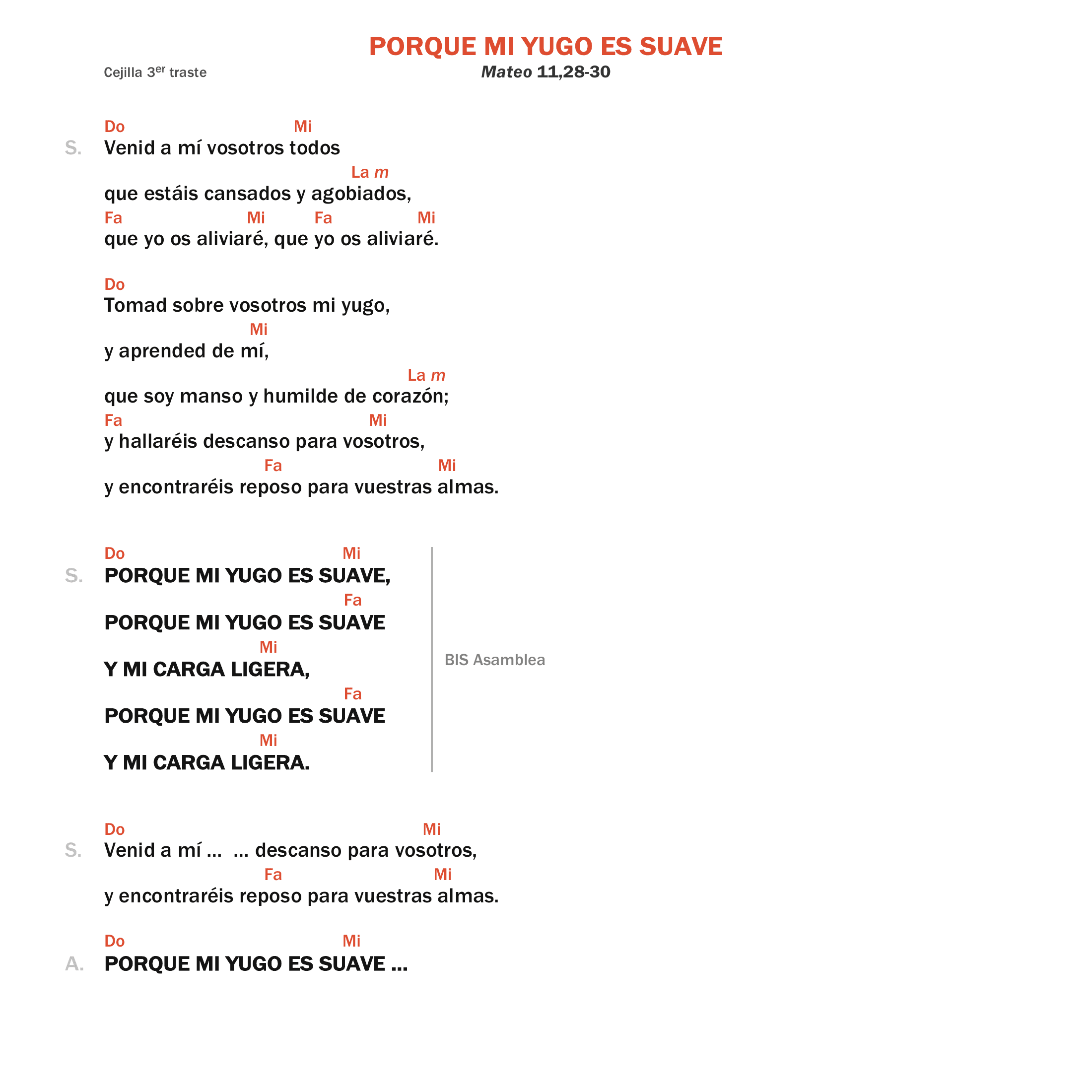 Porque mi yugo es suave