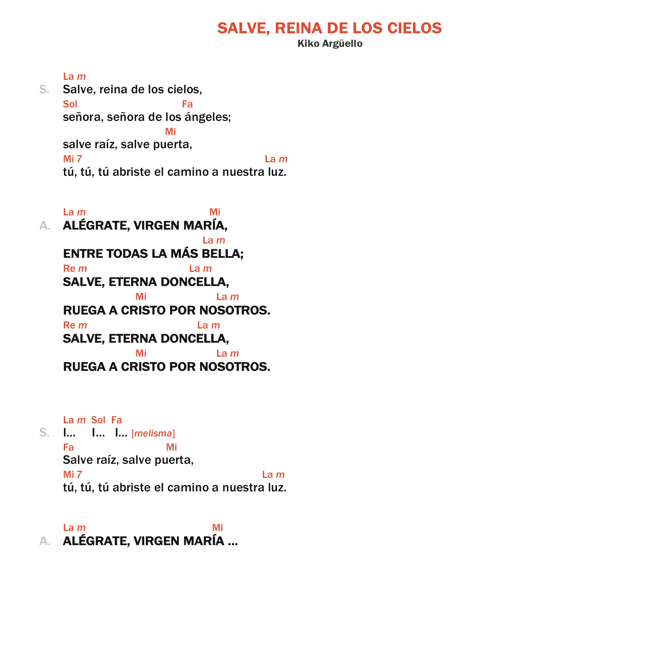 Salve, reina de los cielos
