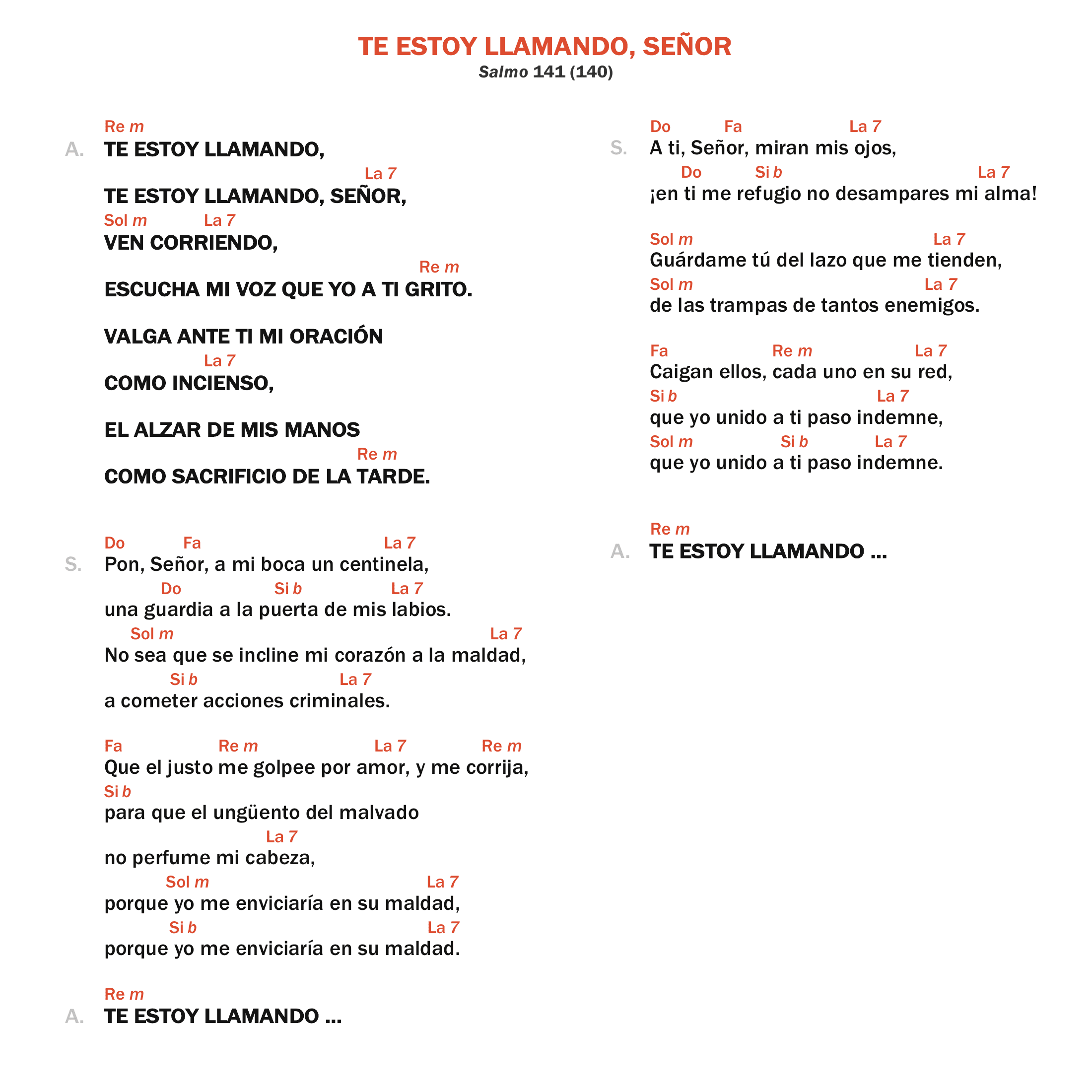 Te estoy llamando, Señor