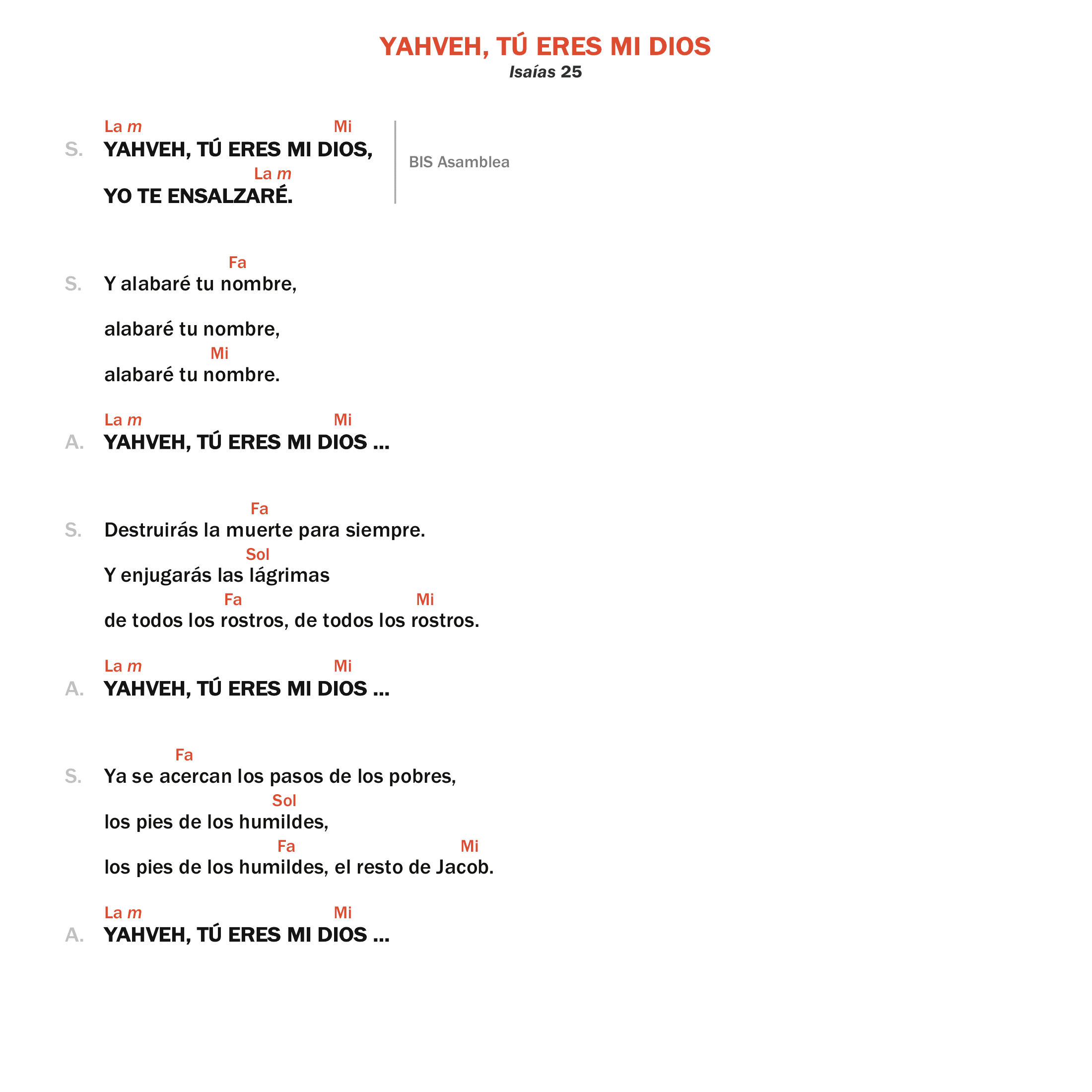 Yahveh, tú eres mi Dios